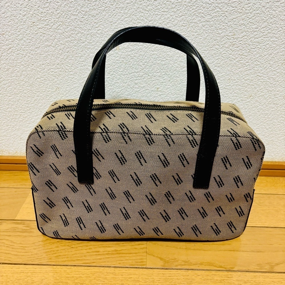 Missoni Leather/Canvas Beige and Black Handbag/Duffle bag with Pattern